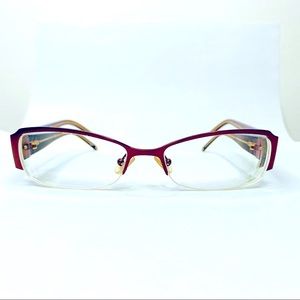 MAXMARA half lens metal frame eyeglasses burgundy